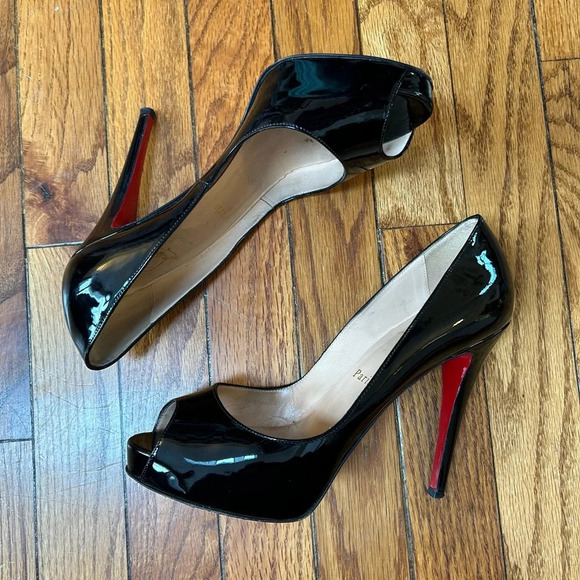 Christian  Louboutin Black Very Privé 120 Patent, size 38.5 - Picture 7 of 15